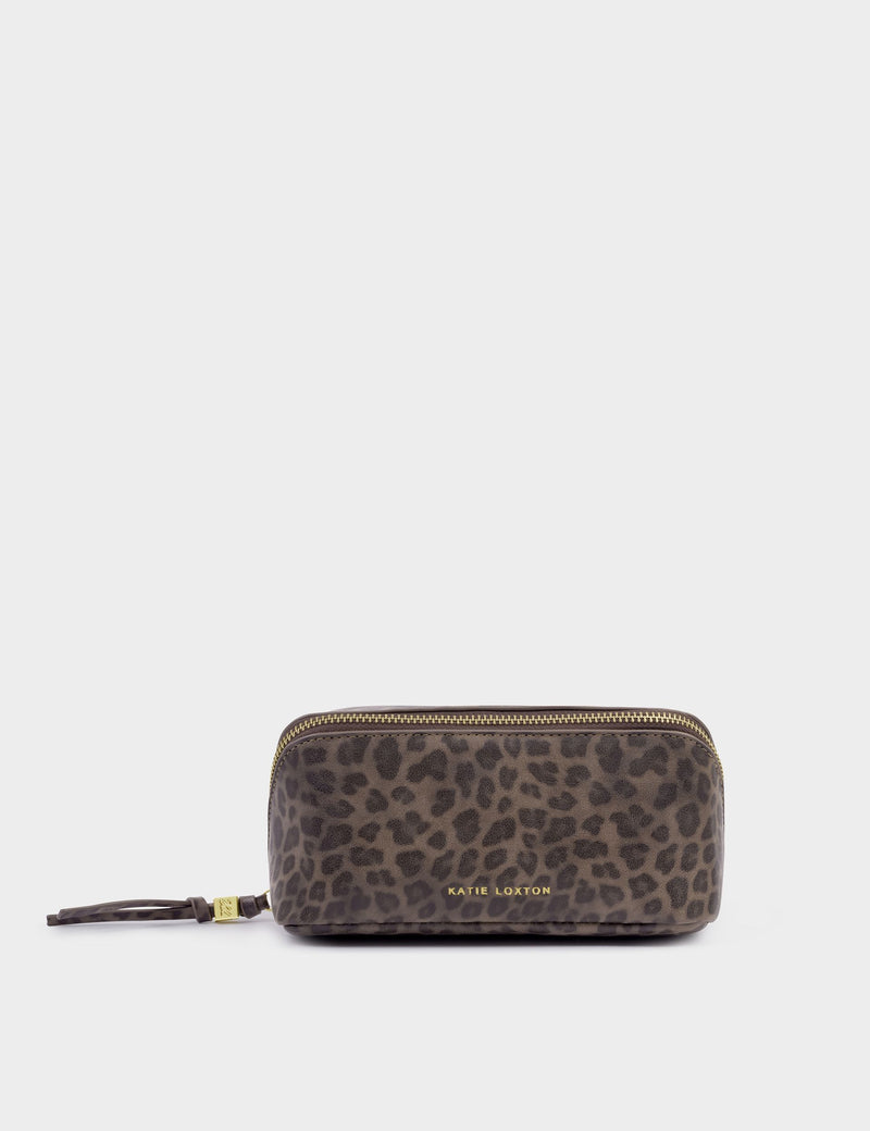 Katie Loxton leopard print mirror makeup bag (British brand)