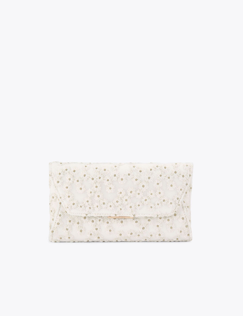 Carvela floral embroidered clutch bag, UK version