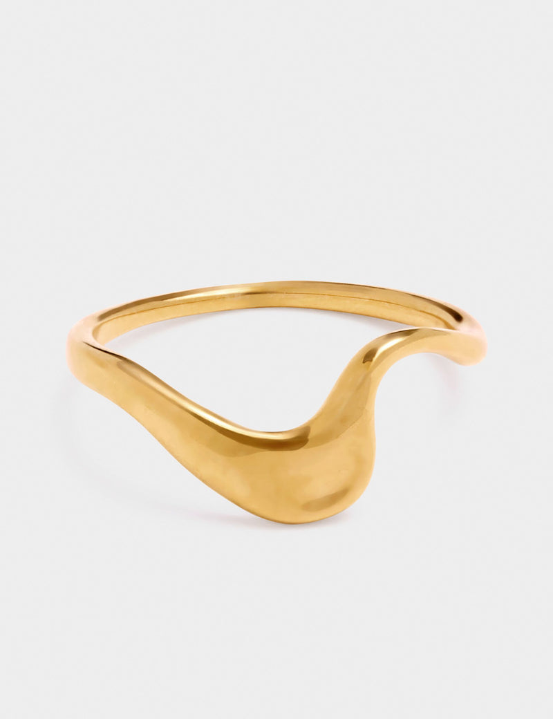 Katie Loxton gold-plated wave ring waterproof (British brand)