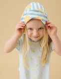 MORI Kids Striped Lemon Sun Hat 0-4 Yrs (British brand)