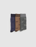 Rodd & Gunn dog pattern socks 3 pack, imported from the UK