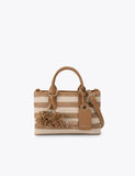 Carvela striped mini tote bag with leather handles, UK version