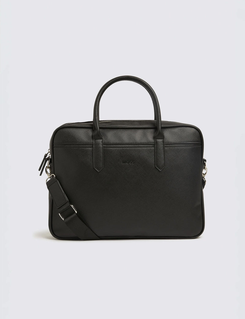 Moss Saffiano briefcase faux leather 86x253mm, imported from the UK