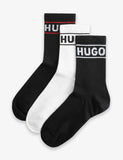 HUGO cotton rich ribbed ankle socks 3 pack, imported from the UK