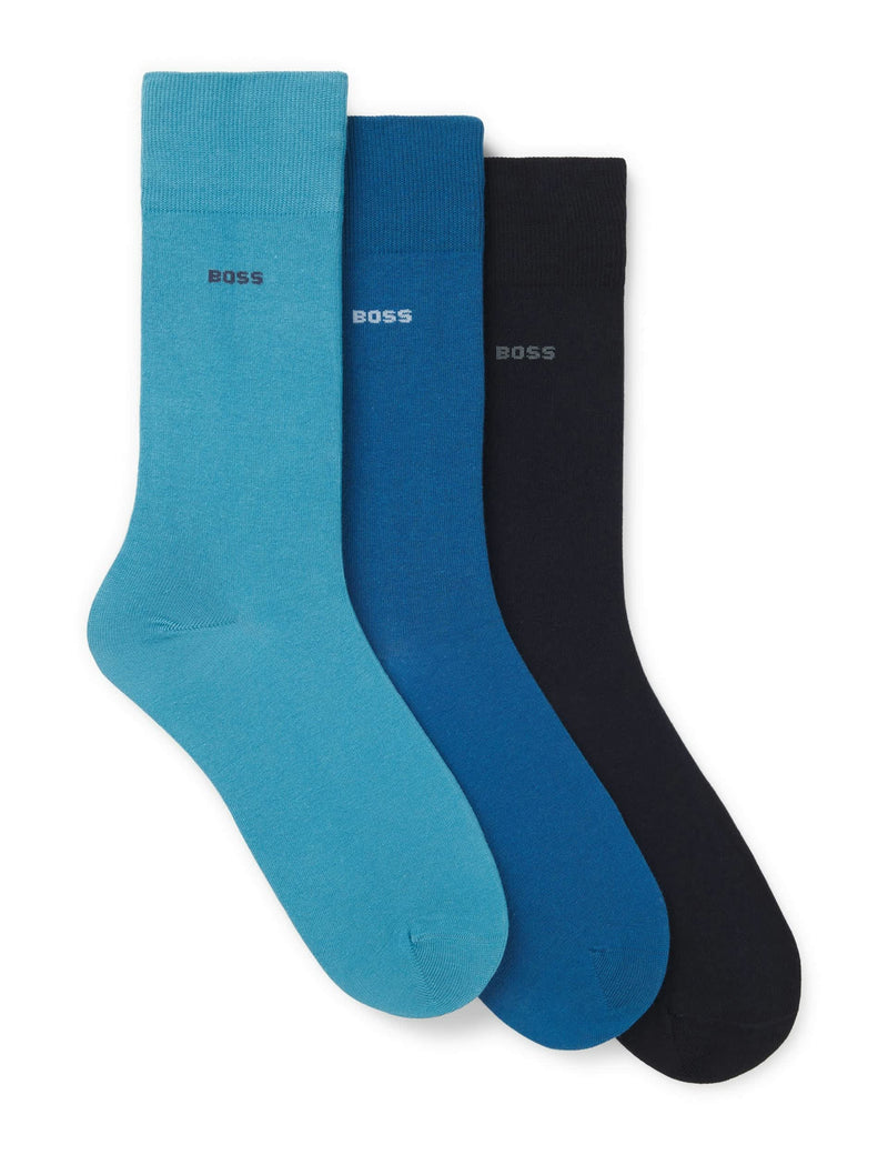 BOSS cotton rich socks 3 pack in choice colours (British brand)