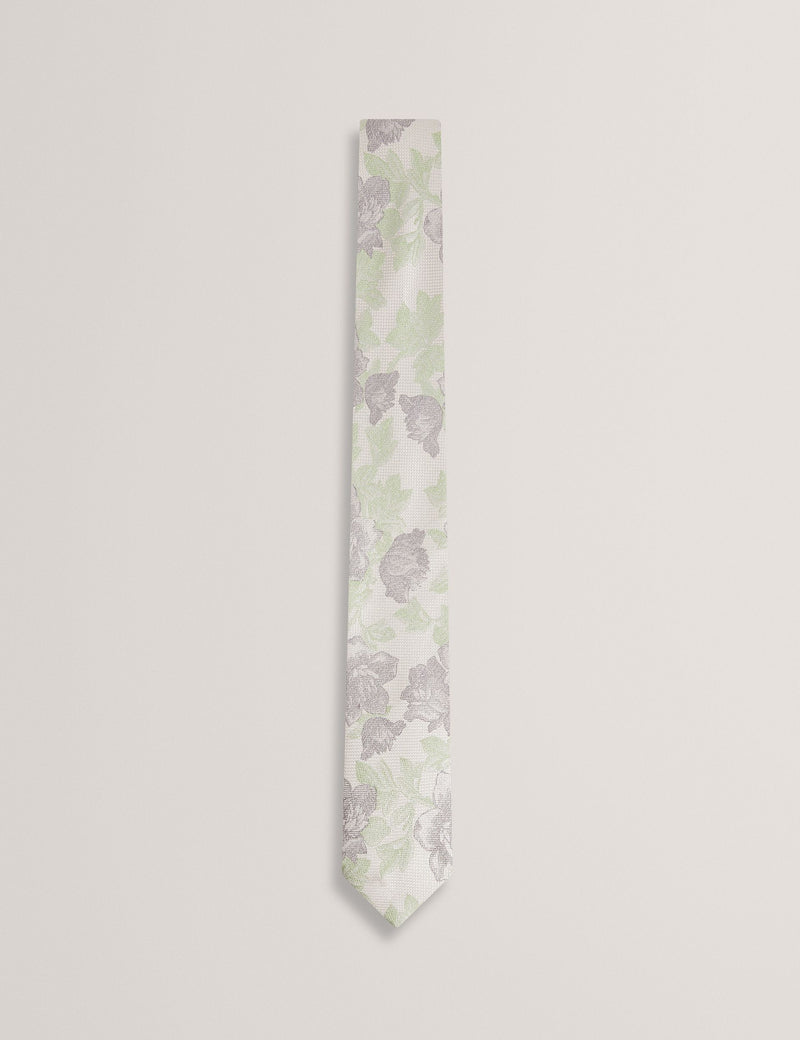 Ted Baker Jacquard Blumen Reine Seidenkrawatte (Britische Marke)