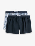 BOSS 2 pack plain checked boxers, imported from the UK