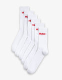 HUGO logo cotton rich ribbed socks 6 pack (British brand)