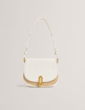 Ted Baker faux leather raffia twist lock shoulder bag (British brand)