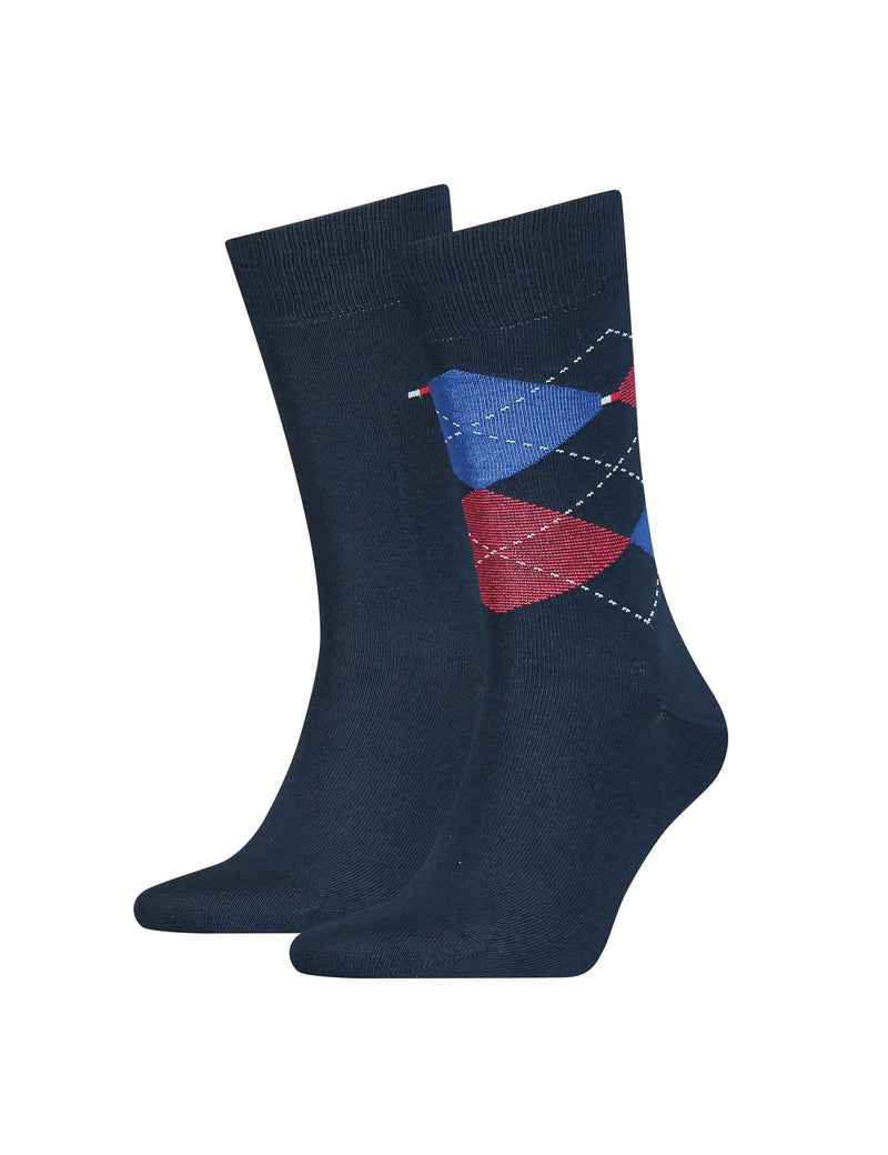 Tommy Hilfiger men's cotton rich argyle socks 2 pack - British product