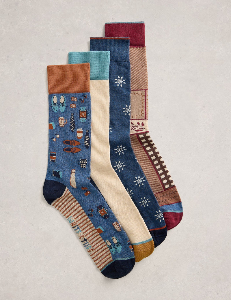 White Stuff 4 pack cotton rich assorted socks - British product