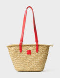 Crew Clothing straw woven basket shoulder tote bag, UK version