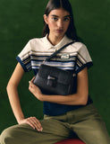Lacoste faux leather flap shoulder bag, imported from the UK