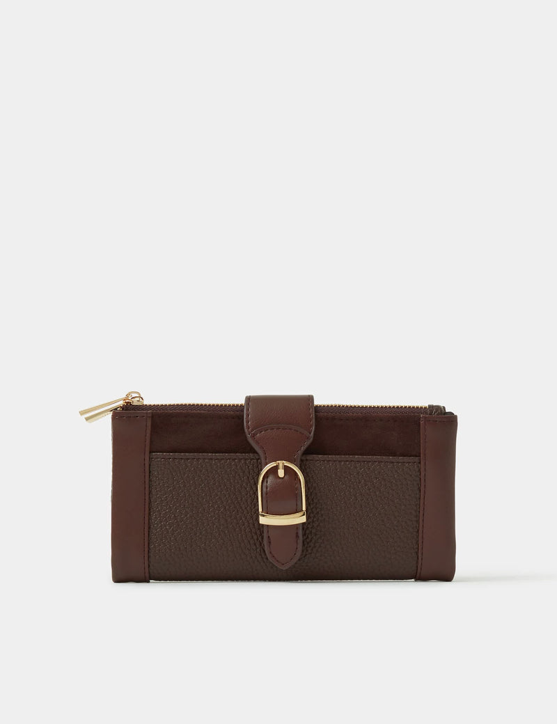 Accessorize faux leather purse with buckle closure - British product