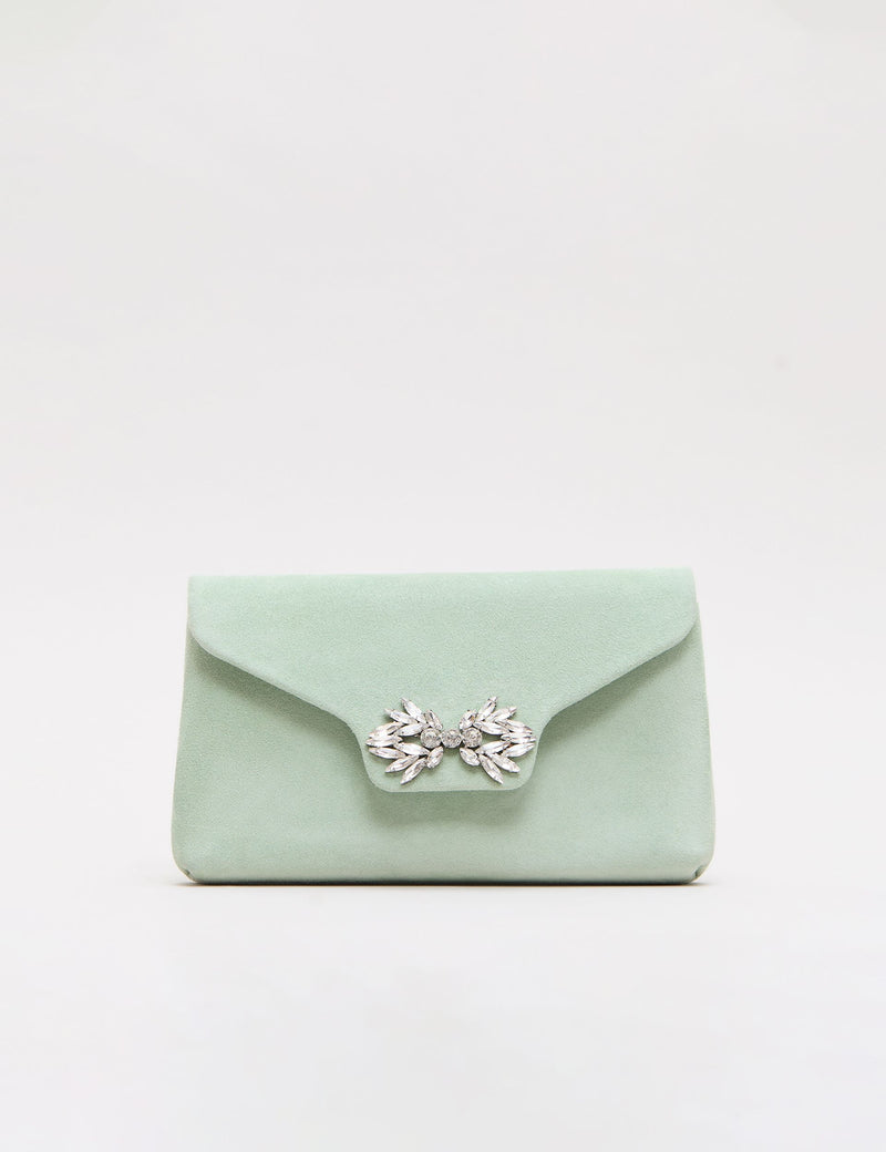 Phase Eight suede sparkle clutch bag with crystals, imported from the UK