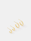Accessorize 14ct gold plated star hoop earrings 2 pack - British product
