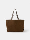 Suede multi handle tote bag genuine leather British brand