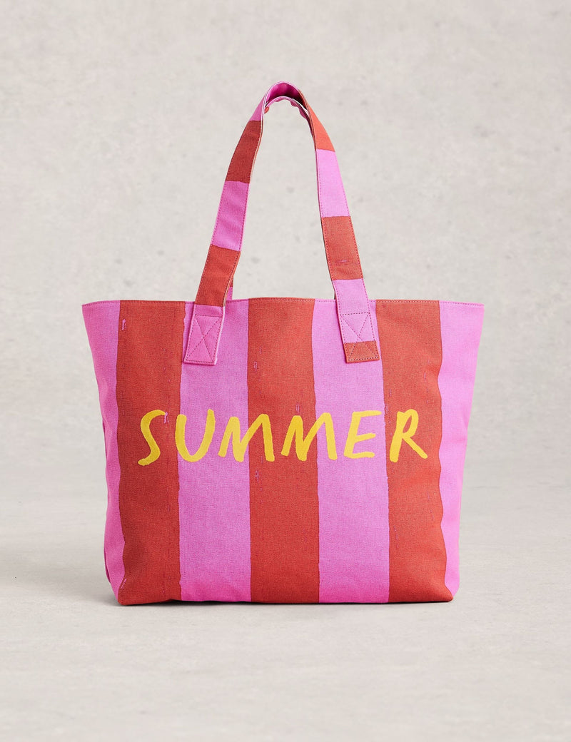 White Stuff pure cotton striped tote bag - British product