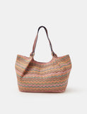 Accessorize zig zag raffia shoulder bag woven stripe, imported from the UK