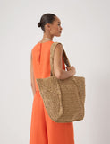 Hush raffia tote bag oversized, UK version