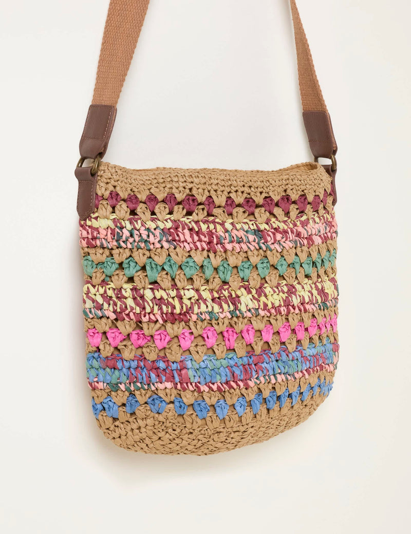 FatFace raffia cross body bag 30cm height, UK version