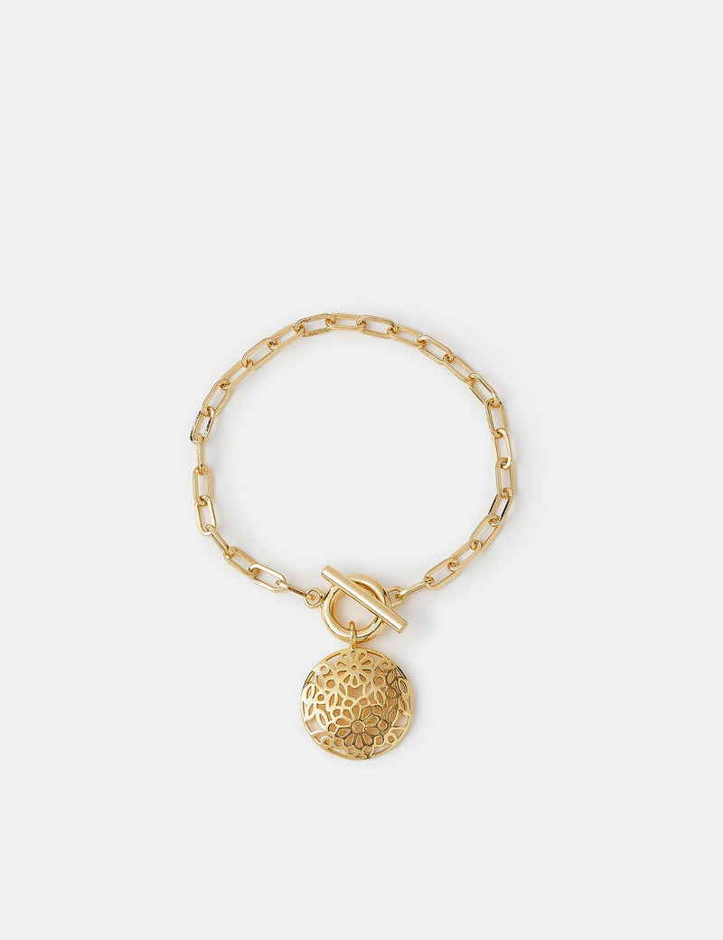Z by Accessorize 14 carat gold plated charm bracelet - British product