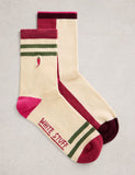White Stuff cotton rich ankle socks 2 pack - British product