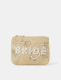 Accessorize embellished jute pouch (British brand)