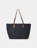 Accessorize textured zip top tote bag with contrast handles, imported from the UK