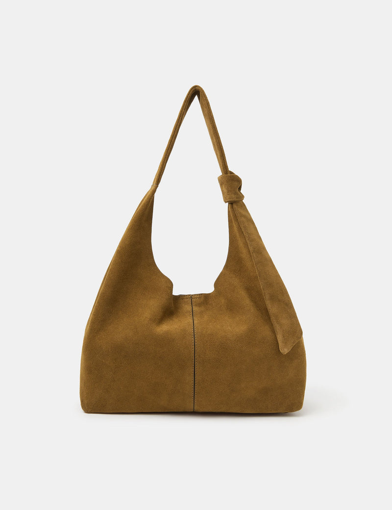 Accessorize suede shoulder bag knotted detail, imported from the UK