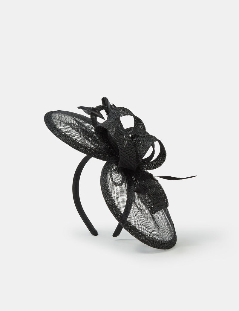Accessorize bow feather disc fascinator headband (British brand)
