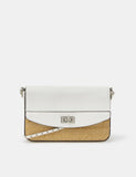 Accessorize cross body bag in raffia fabric with twistlock (British brand)