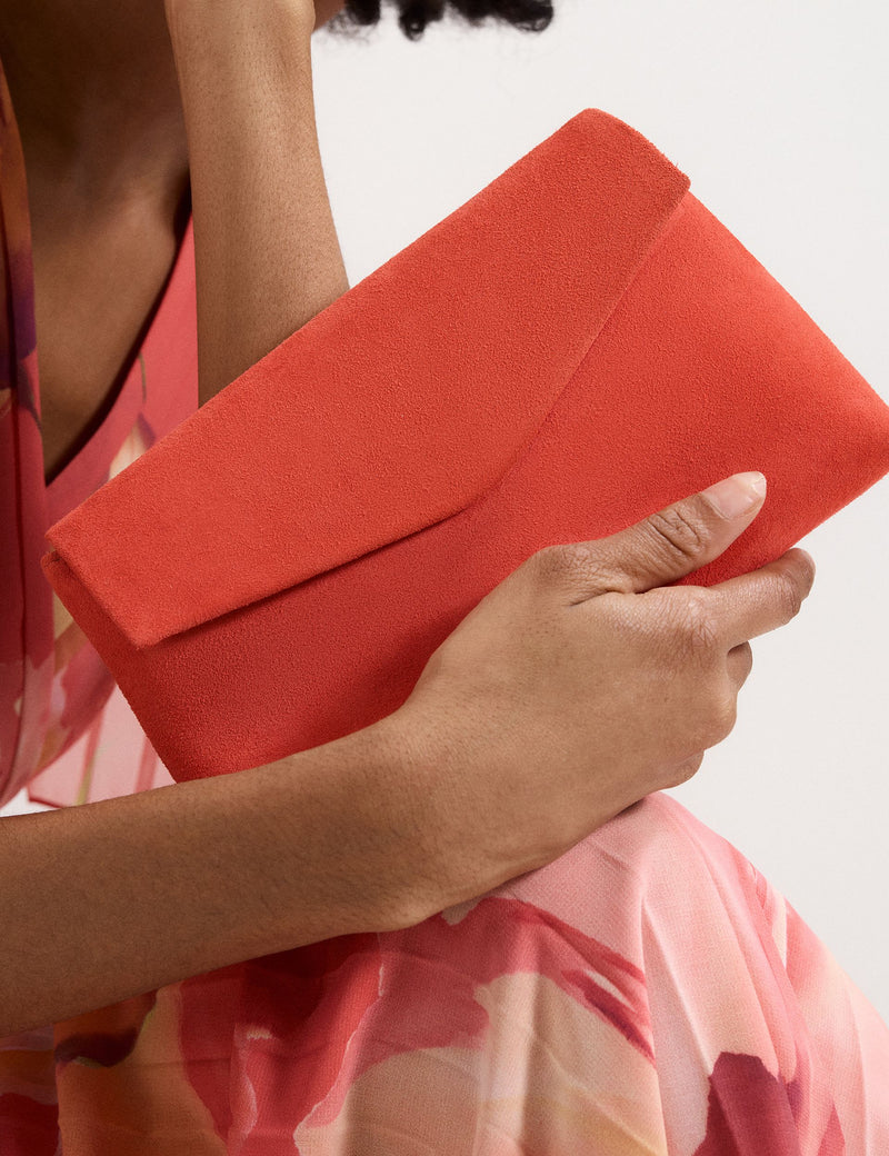 Phase Eight suede chain strap clutch bag - British product