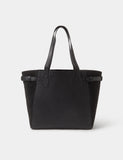 Accessorize leather tote bag with suede side panels and adjustable size (British brand)