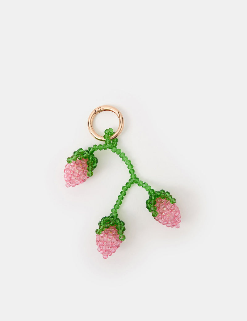 Accessorize strawberry beaded bag charm, imported from the UK