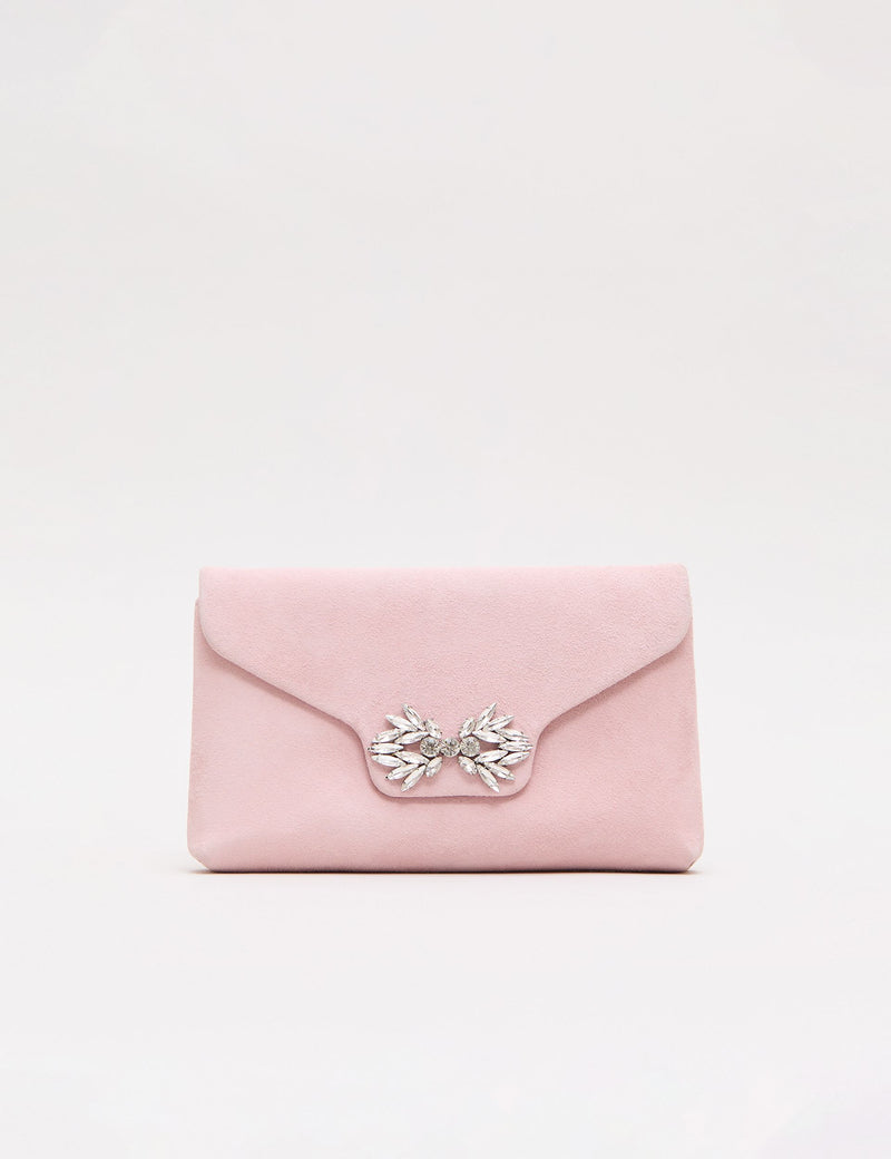 Phase Eight suede embellished clutch bag - British product