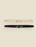 Sosandar 2 pack skinny waist belt monochrome gold buckle, UK version