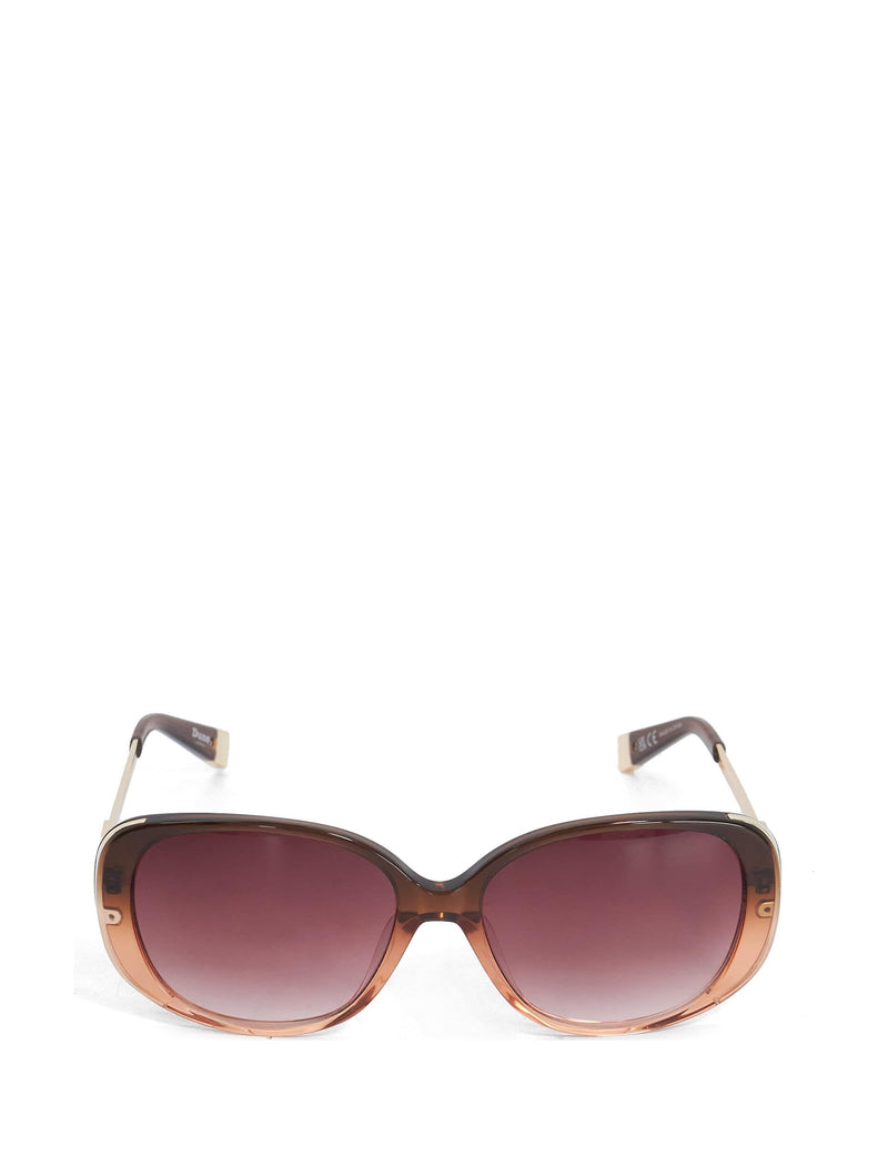 Dune London oversized square sunglasses with bronze tinted lenses, imported from the UK