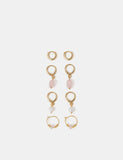 Accessorize 4 pack gold plated hoop earrings set, imported from the UK