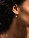 Accessorize gold plated hoop earrings set with semi-precious stones, imported from the UK