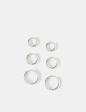 Accessorize 3 pack sterling silver plated hoop earrings 1.5 cm (British brand)