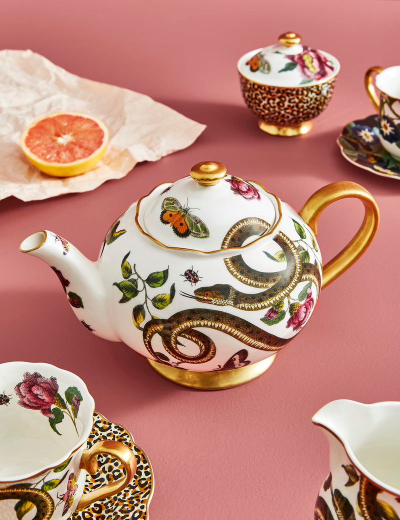 Creatures of Curiosity snake teapot, fine china, UK version