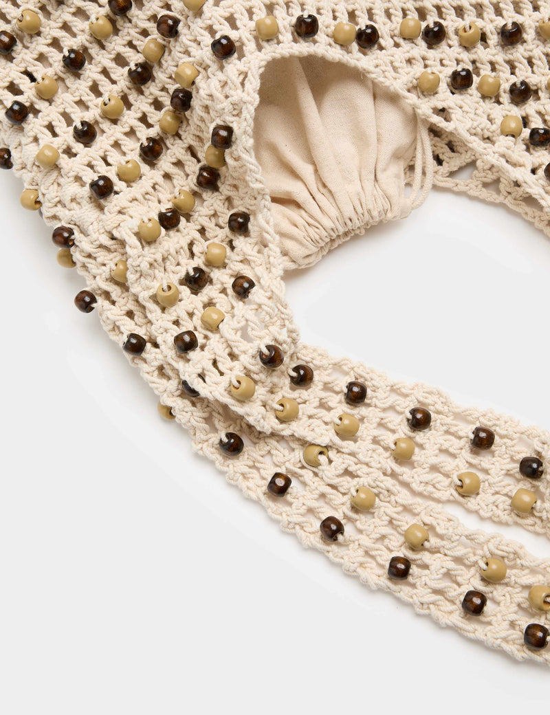 M&S Collection macrame beaded shoulder bag (British brand)