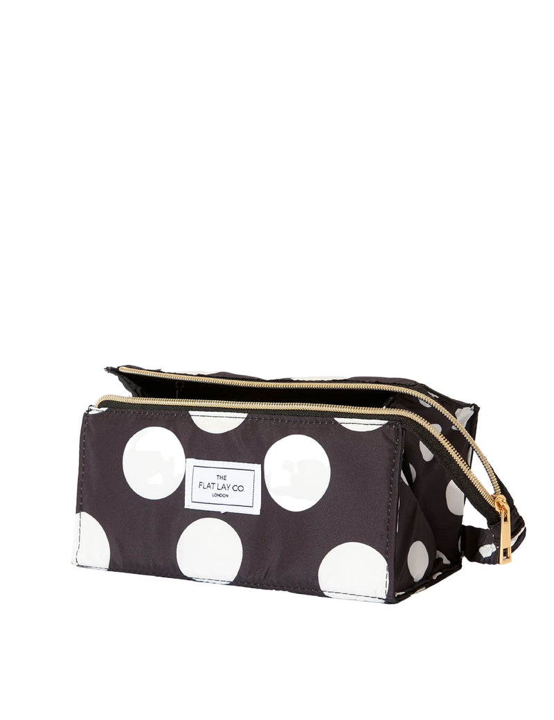 The Flat Lay Co. makeup box bag in double spots, imported from the UK