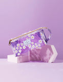 The Flat Lay Co. makeup jelly box bag in lilac daisy imported from the UK