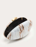M&S marble pearl clutch bag with gold-tone hardware (British brand)