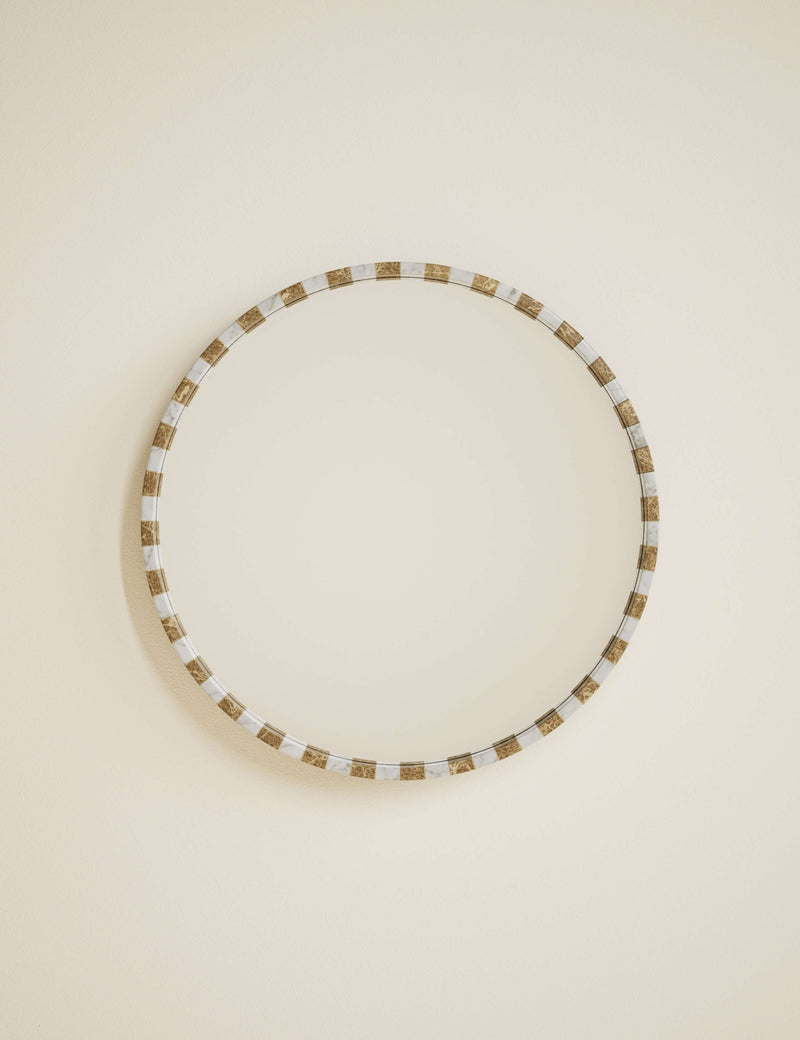 Round marble wall mirror 65cm diameter, imported from the UK