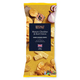 Hand cooked mature cheddar and red onion crisps 6 pack (British brand)