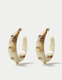 Maxi resin stud earrings, bold hoop style - British product