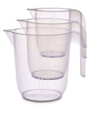 Measuring jugs 3 pack with grey or blue rim (British brand)